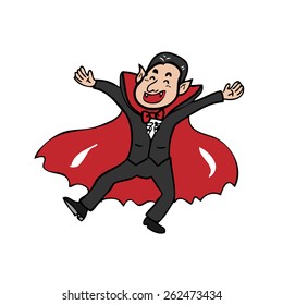 Vampire happy character cartoon vector