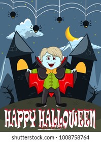 Vampire For Happy Halloween with background
