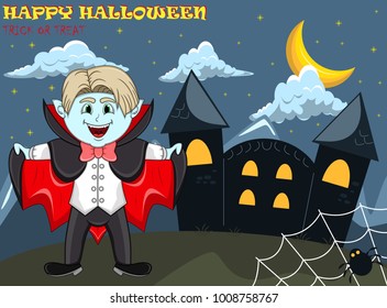 Vampire For Happy Halloween with background