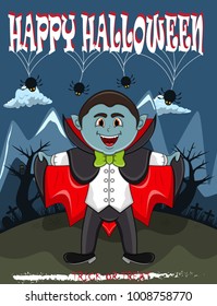 Vampire For Happy Halloween with background