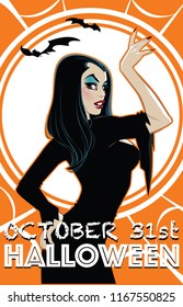 Vampire, Happy Halloween Poster, Vector