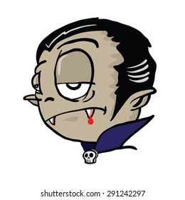 ilustración de la caricatura de la cabeza de vampiro