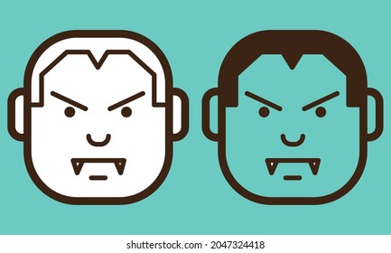 Vampire Head in Cartoon Style. Suitable to use as children mask and fit to place on t-shirt design, mug and other merchandise when Halloween event.