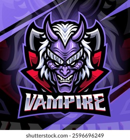 Vampire head esport mascot logo design