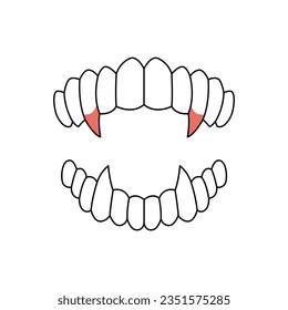 Vampire horror teeth. Vector illustration.