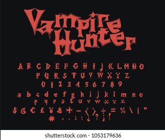 Vampire Hunter - Vintage decorative font - Red gothic font