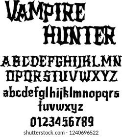 VAMPIRE HUNTER - Vintage Gothic Font - Stylized vector alphabet 