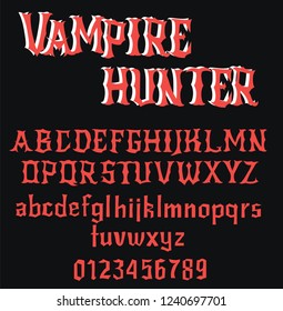 VAMPIRE HUNTER - Vintage Gothic Font - Stylized vector alphabet 