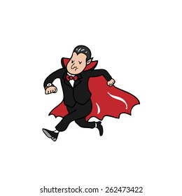 Vampire hurry running cartoon vector