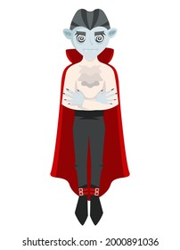 Vampire hypnotizes with look. Fictional character in cartoon style