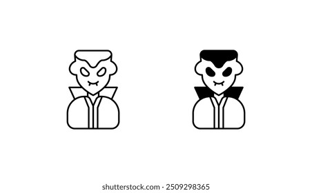 Diseño de icono de vampiro con fondo blanco