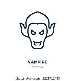 vampire icon from fairy tale collection. Thin linear vampire, halloween, horror outline icon isolated on white background. Line vector vampire sign, symbol for web and mobile