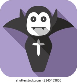 Vampire icon, Halloween flat icon design vector illustration