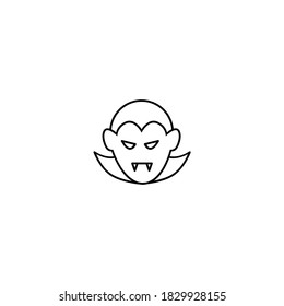 Icono de vampiro. Icono de Halloween. Simple, plano, contorno, negro.