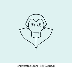 Vampire icon line isolated on clean background. Vampire icon concept drawing icon line in modern style. Vector illustration for your web mobile logo app UI design.