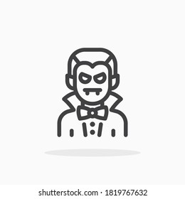 Vampire icon in line style. For your design, logo. Vector illustration. Editable Stroke.