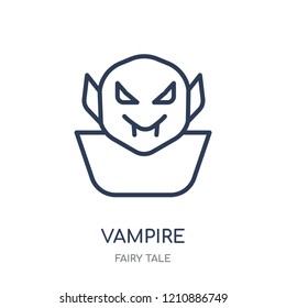 Vampire icon. Vampire linear symbol design from Fairy tale collection. Simple outline element vector illustration on white background.