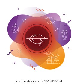 Vampire icon on Modern background - Happy halloween icons - Editable stroke