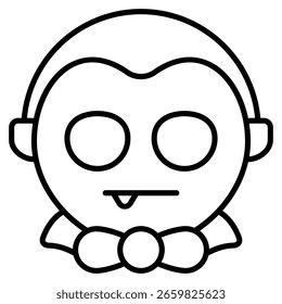 Vampir-Symbol mit Umriss-Stil und Pixel perfekte Basis. Geeignet für Website-Design, Logo, App und UI. Basierend auf der Größe des Symbols im Allgemeinen, sodass es reduziert werden kann.