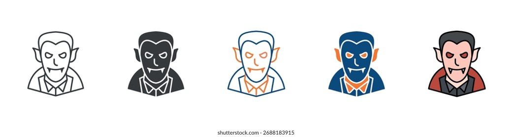 Conjunto de ícones de vampiro Coleção de estilos múltiplos