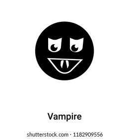 Vampire icon vector isolated on white background, logo concept of Vampire sign on transparent background, filled black symbol