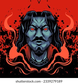 the vampire illustration head vector