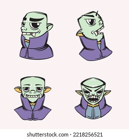 Vampire Illustration Set Vector Asset