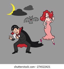 Vampire internet addicted cartoon vector