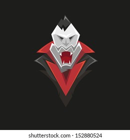 Vampire isolated on a black backgrounds, vector illustration