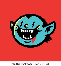 Vampire Kid Monster Character Design Logo  Mascot Vector