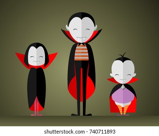 Vampire Kids Set, Halloween Costume Cartoons