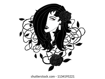 Vampire lady with roses 