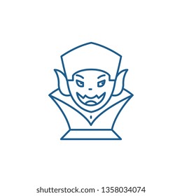 Vampire line icon concept. Vampire flat  vector symbol, sign, outline illustration.