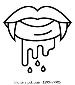 Vampire line icon design 