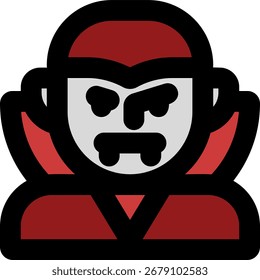 Diseño de icono de estilo de línea de vampiro