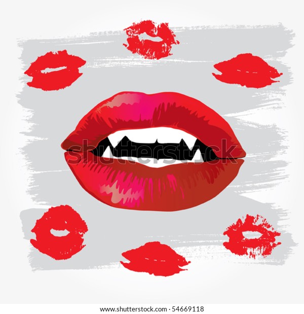 Vampire Lips Stock Vector (Royalty Free) 54669118