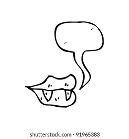 vampire lips cartoon with speech bubble