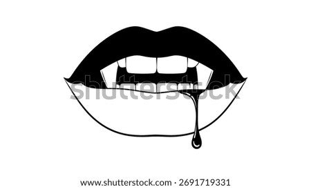 Vampire Lips Dripping Blood Icon Keywords vampire, lips, mouth, fangs, blood, dripping, drop
