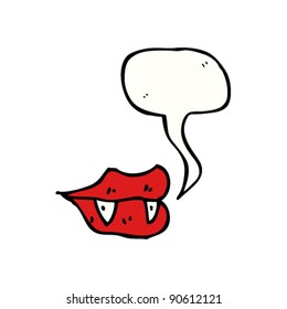 vampire lips and fangs with speech bubble