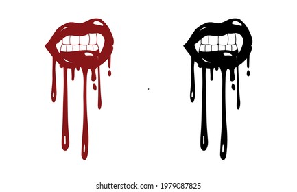 Vampire Lips Halloween Vector and Clip Art