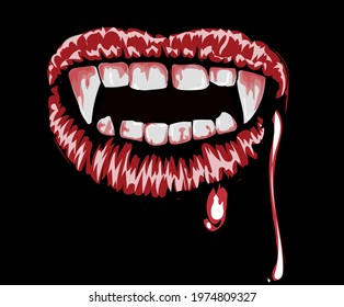 Vampire Lips Horror Lips Vector Halloween Stock Vector (Royalty Free ...