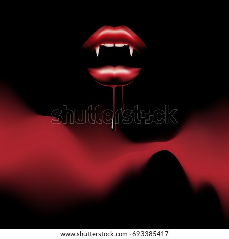 vampire lips poster nigt party template