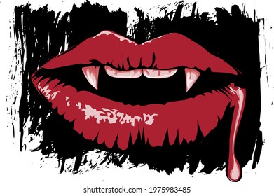 Vampire lips  vector clip art 