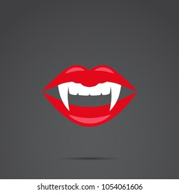 Vampire Lips Vector Icon.