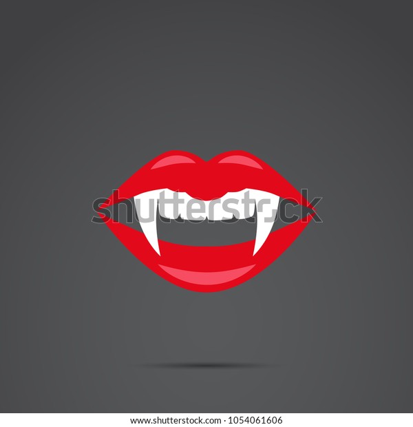 Vampire Lips Vector Icon Stock Vector (Royalty Free) 1054061606