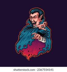 vampire mascot in cartoon style