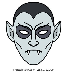 vampire mask party carnival celebration birthday halloween flat color vector illustration template design