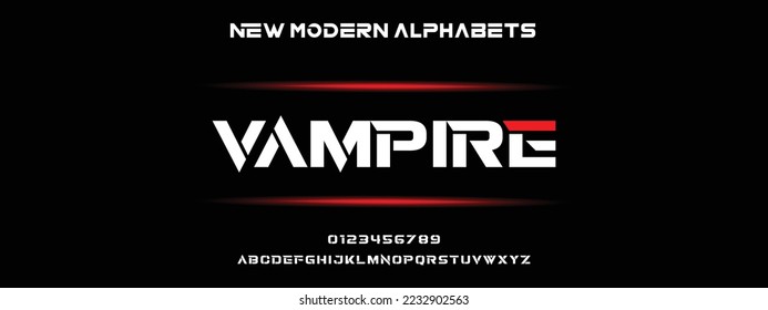 VAMPIRE Fuente Negrita Moderna. Típografía de estilo urbano normal Cursiva tipografía de estilo urbano para moda, deporte, tecnología, digital, cine, diseño de logotipo, ilustración vectorial