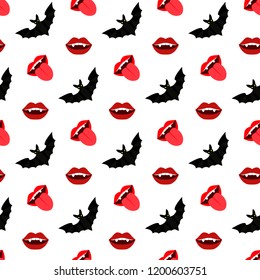 Vampire Mouth Bat Vector Illustration Seamless Stock Vector (Royalty ...