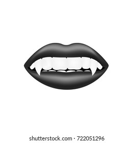 Vampire mouth in dark design